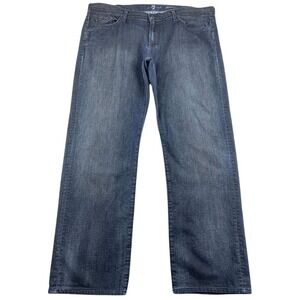 7 For All Mankind Jeans Men 40 Blue Slimmy Slim Denim Stretch Cotton Dark Wash